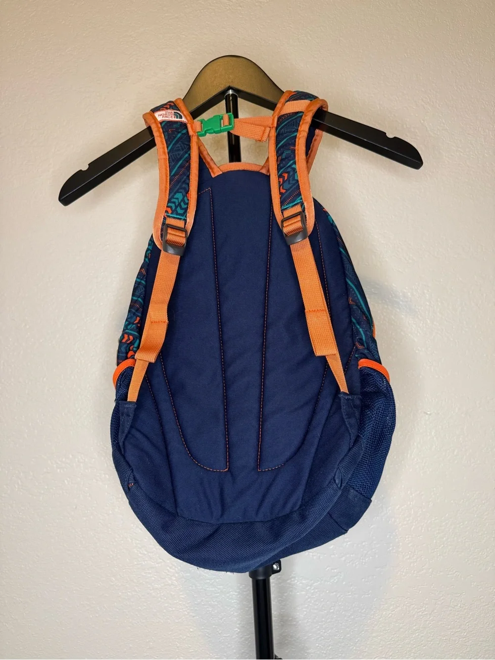 The North Face Navy Backpack with Teal & Orange Accents